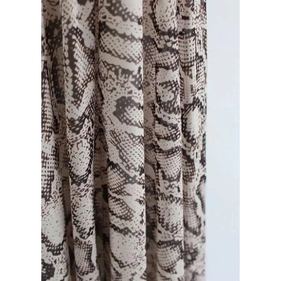 Snakeskin Animal Print Chiffon Sheer Maxi Skirt - Picture 10 of 10